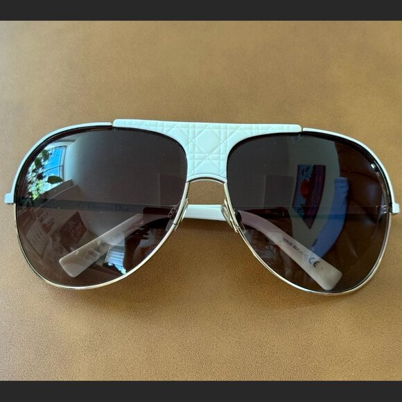 Christian Dior My Lady Dior - Women’s Sunglasses White & Gold w/ Case VVPD8
